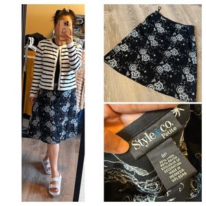 Style & Co. Black A-Line Knee-Length Skirt